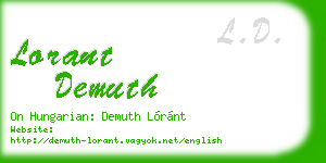 lorant demuth business card